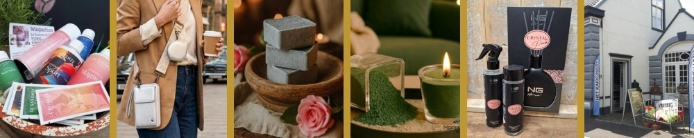 Wasparfum tegeltjes kaarsenzand waxmelts telefoontasjes sieraden parfum