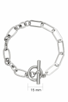 Stainless Steel armband Emma, zilver.
