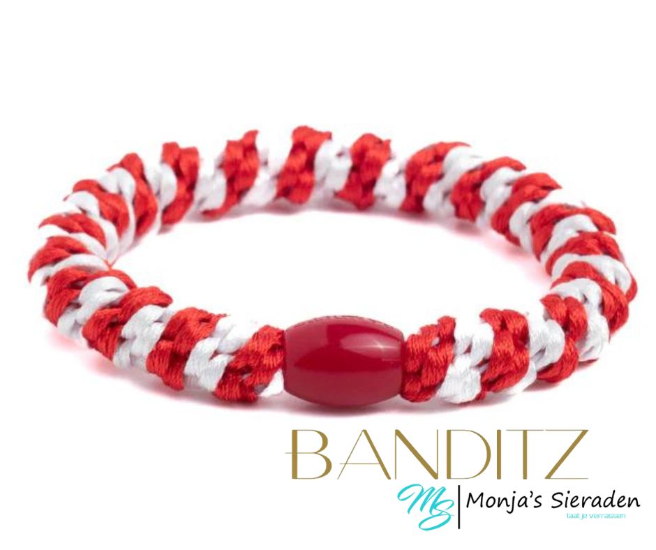 Banditz - Red and White, haarelastiekje
