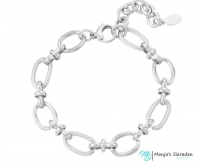 Stainless Steel stoere Armband Hanna, zilver.