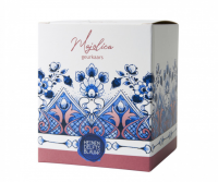 Heinen Delfts Blauw kaars, Majolica