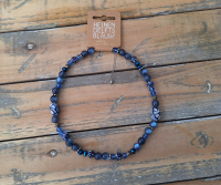 Heinen Delfts Blauw ketting Markiezin