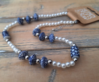 Heinen Delfts Blauw ketting Koningin