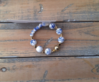 Heinen Delfts Blauw elastische armband