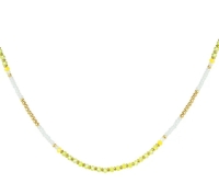 Kralenketting party, groen, geel en wit