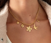Ketting spirit of nature , Stainless Steel zilver