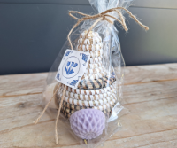 Terenga mandje met 2 gastenzeepjes van zeepzussen