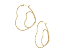 Hartjes oorbellen, Stainless Steel Goud