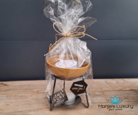 Geurbrander bowl keramiek met waxmelt Pioenroos