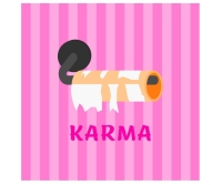 Humoristisch tegeltje Karma.